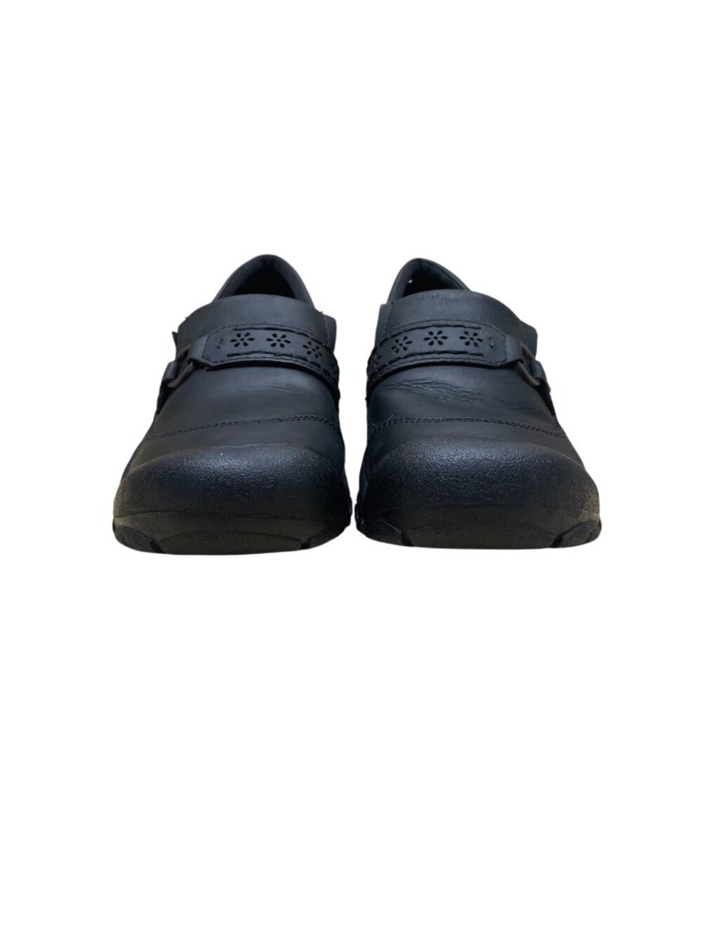 Keen Women’s Black Leather Arch Support Wide Fit Kaci III slip-on Shoes Size 9 - Picture 2 of 8